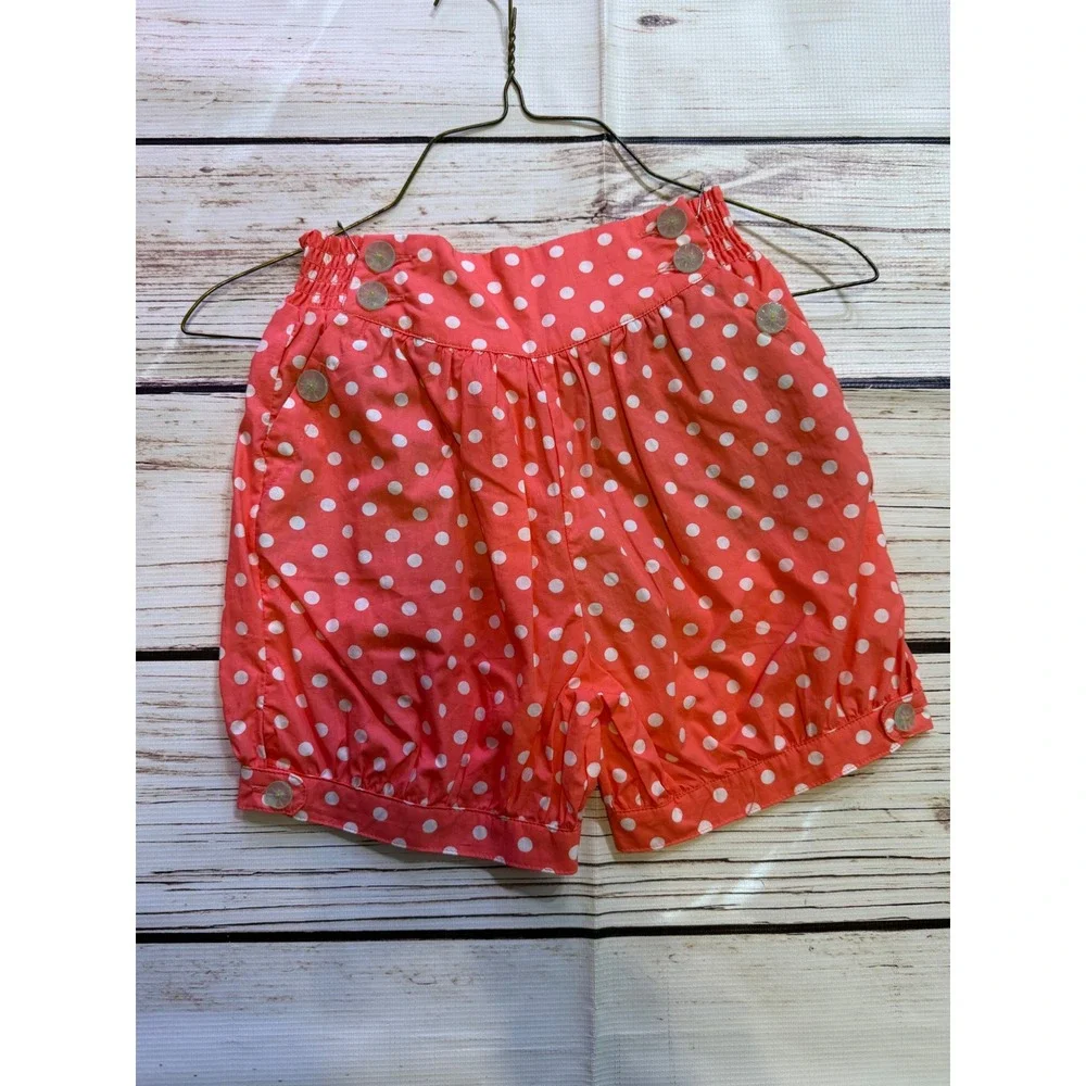 Matilda Jane Bloomers Coral Orange Polka Dot Cotton Shorts Girls‎ NWT 817241